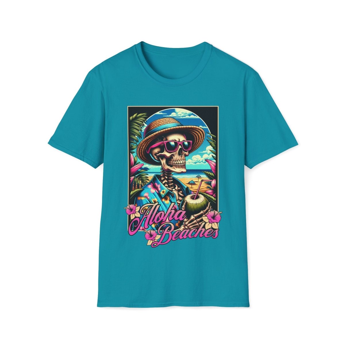 Aloha Beaches Skeleton Unisex T-Shirt - T - Generates