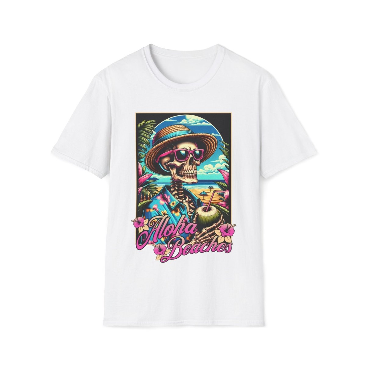Aloha Beaches Skeleton Unisex T-Shirt - T - Generates