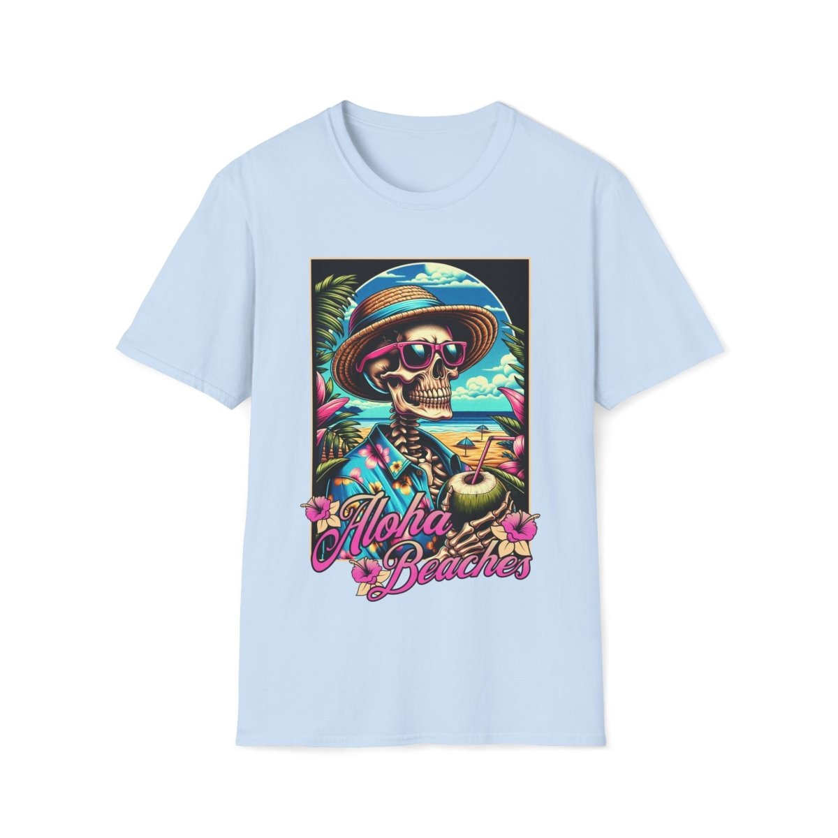 Aloha Beaches Skeleton Unisex T-Shirt - T - Generates