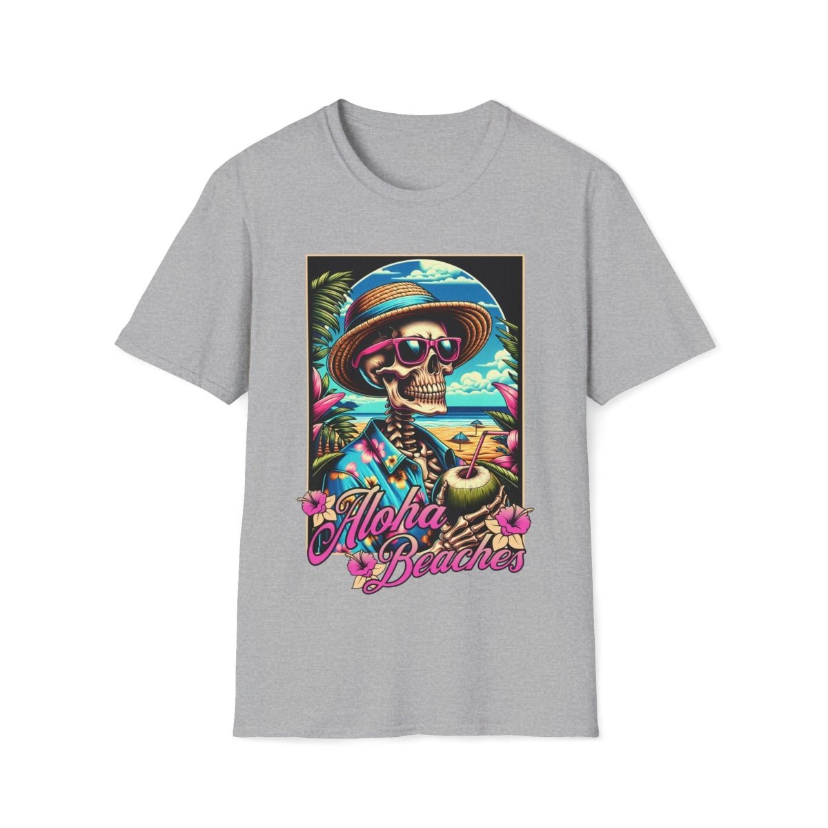 Aloha Beaches Skeleton Unisex T-Shirt - T - Generates