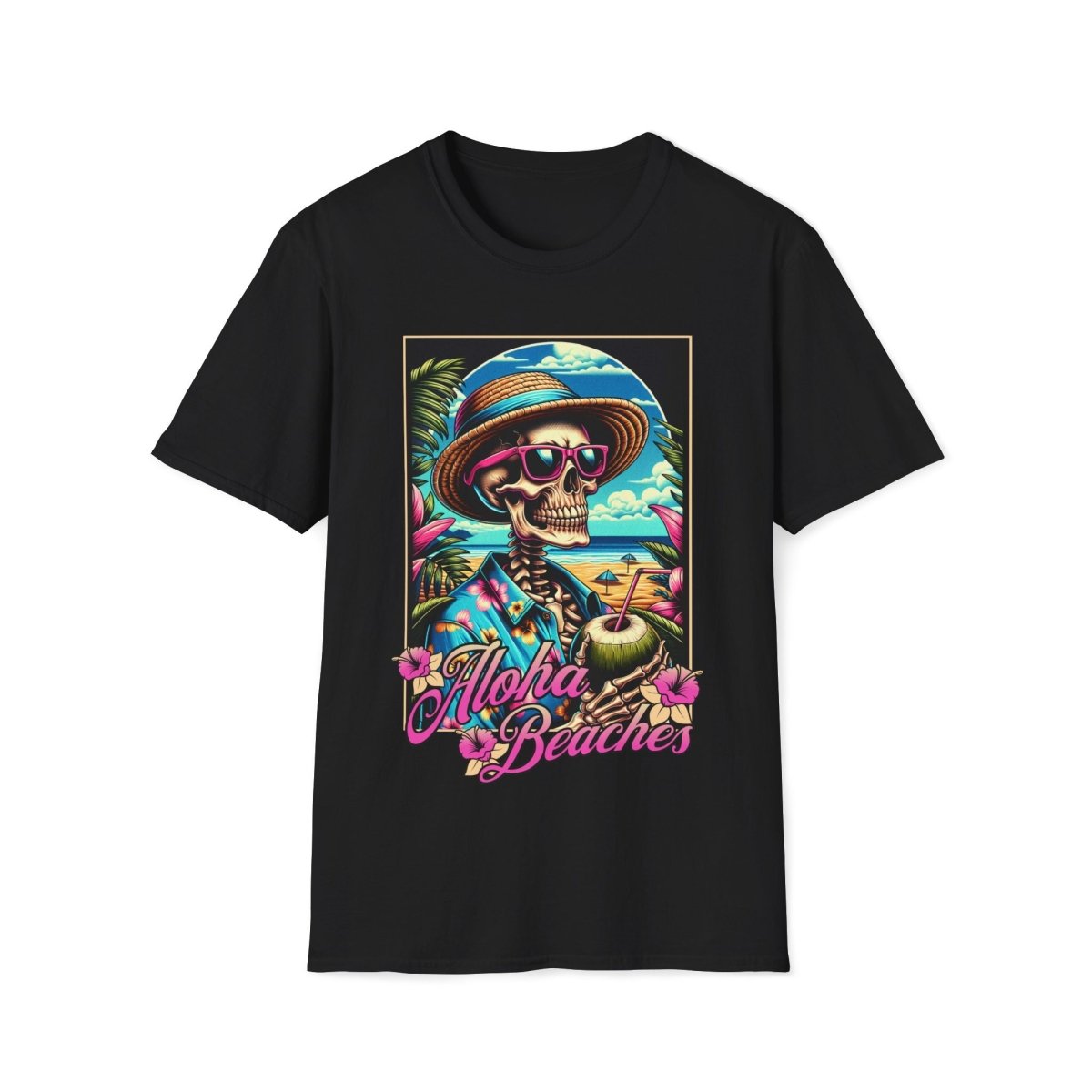 Aloha Beaches Skeleton Unisex T-Shirt - T - Generates
