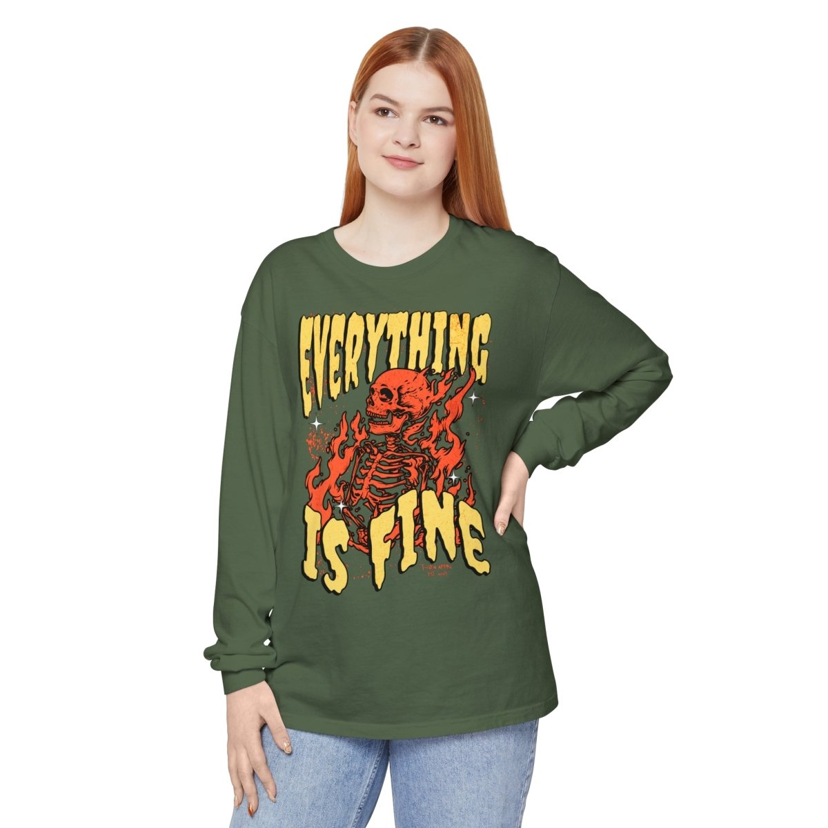 Everything Is Fine Unisex Long Sleeve T-Shirt - T - Generates