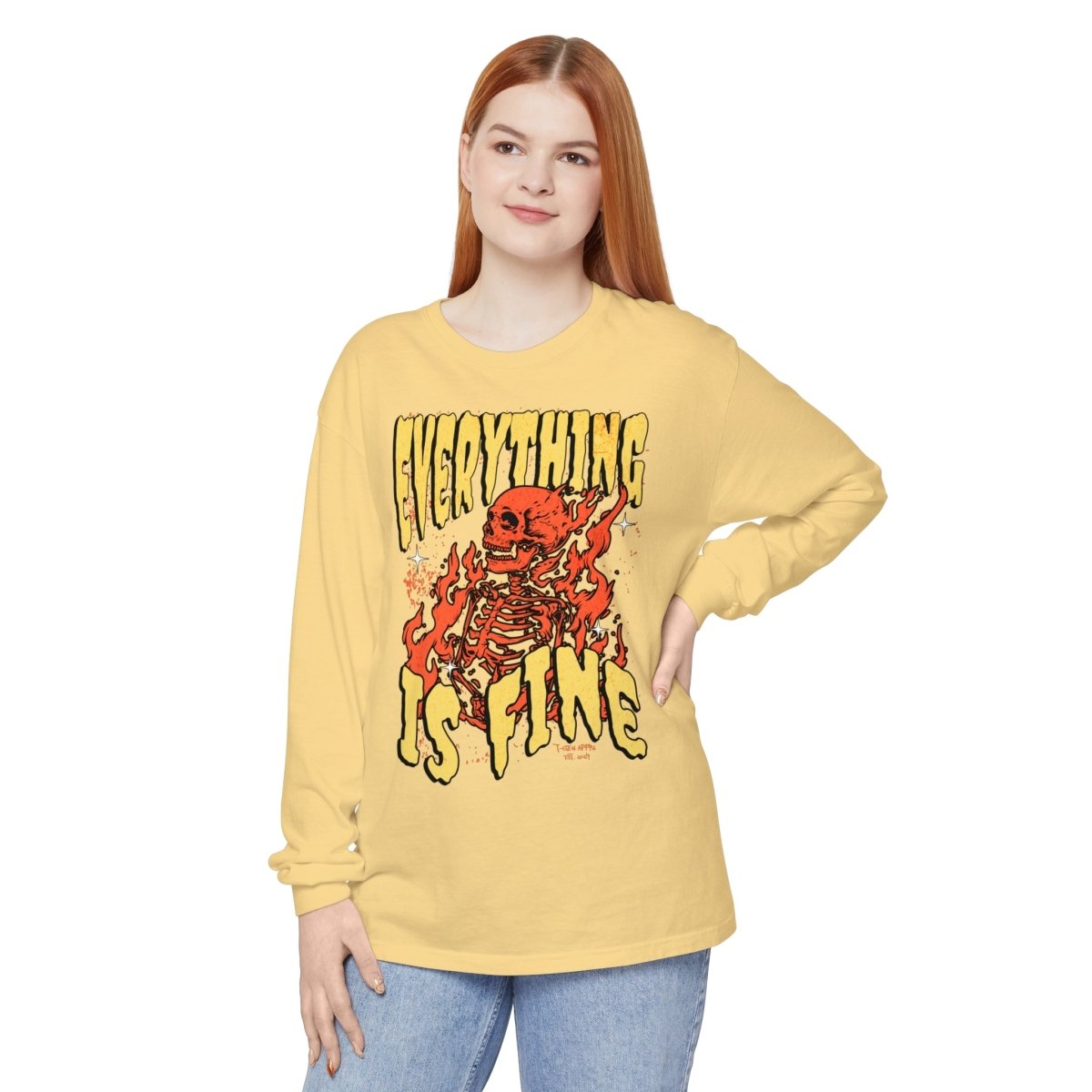 Everything Is Fine Unisex Long Sleeve T-Shirt - T - Generates