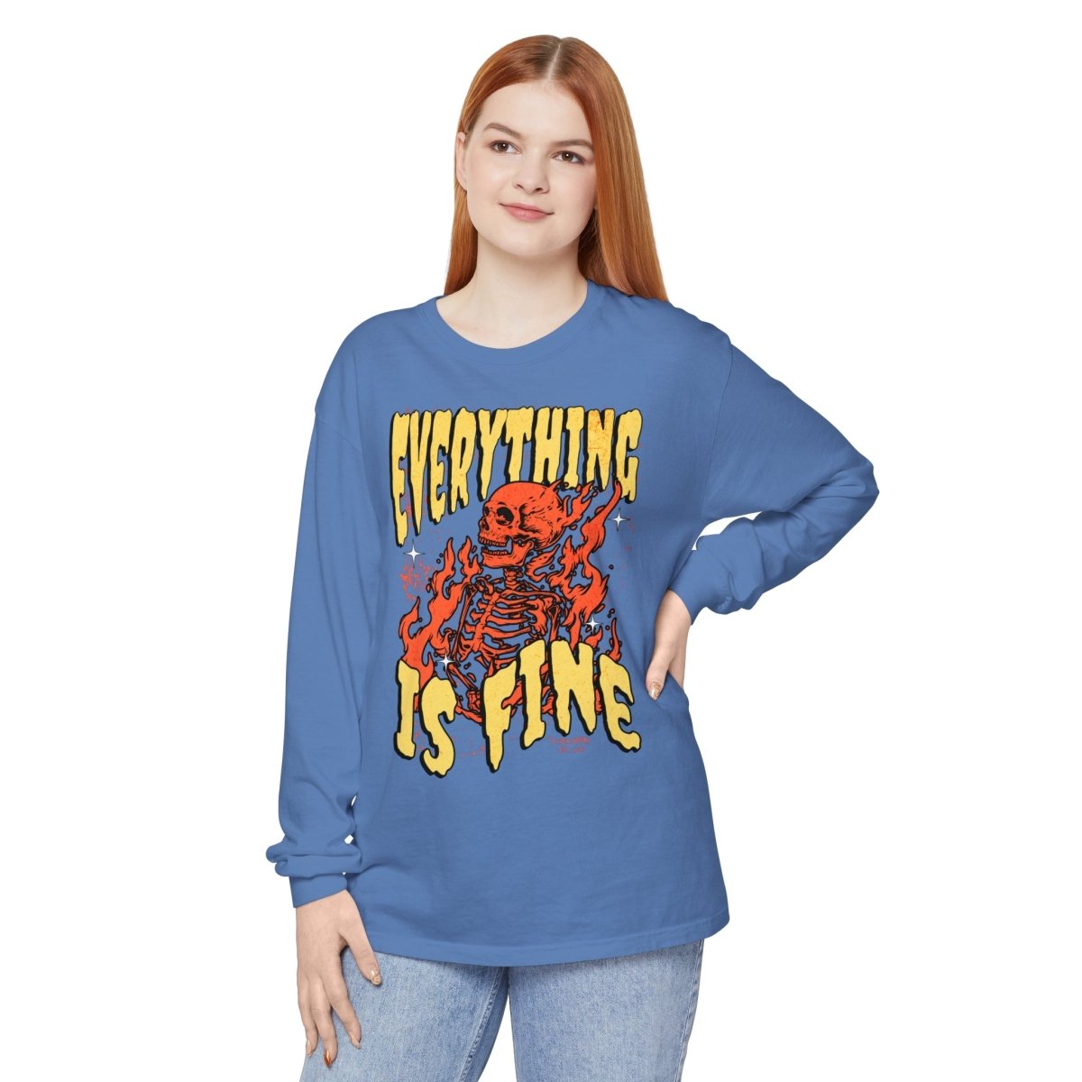 Everything Is Fine Unisex Long Sleeve T-Shirt - T - Generates
