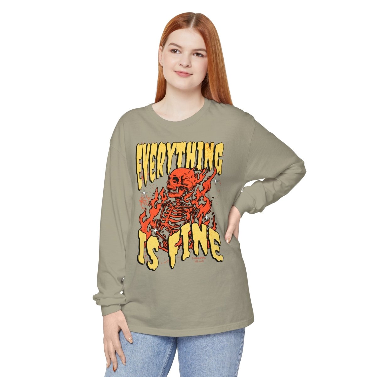 Everything Is Fine Unisex Long Sleeve T-Shirt - T - Generates