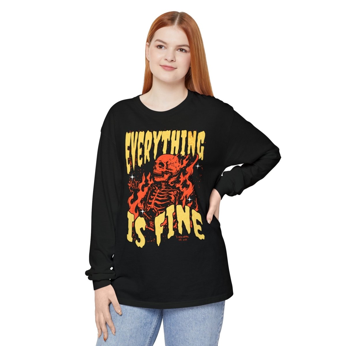 Everything Is Fine Unisex Long Sleeve T-Shirt - T - Generates