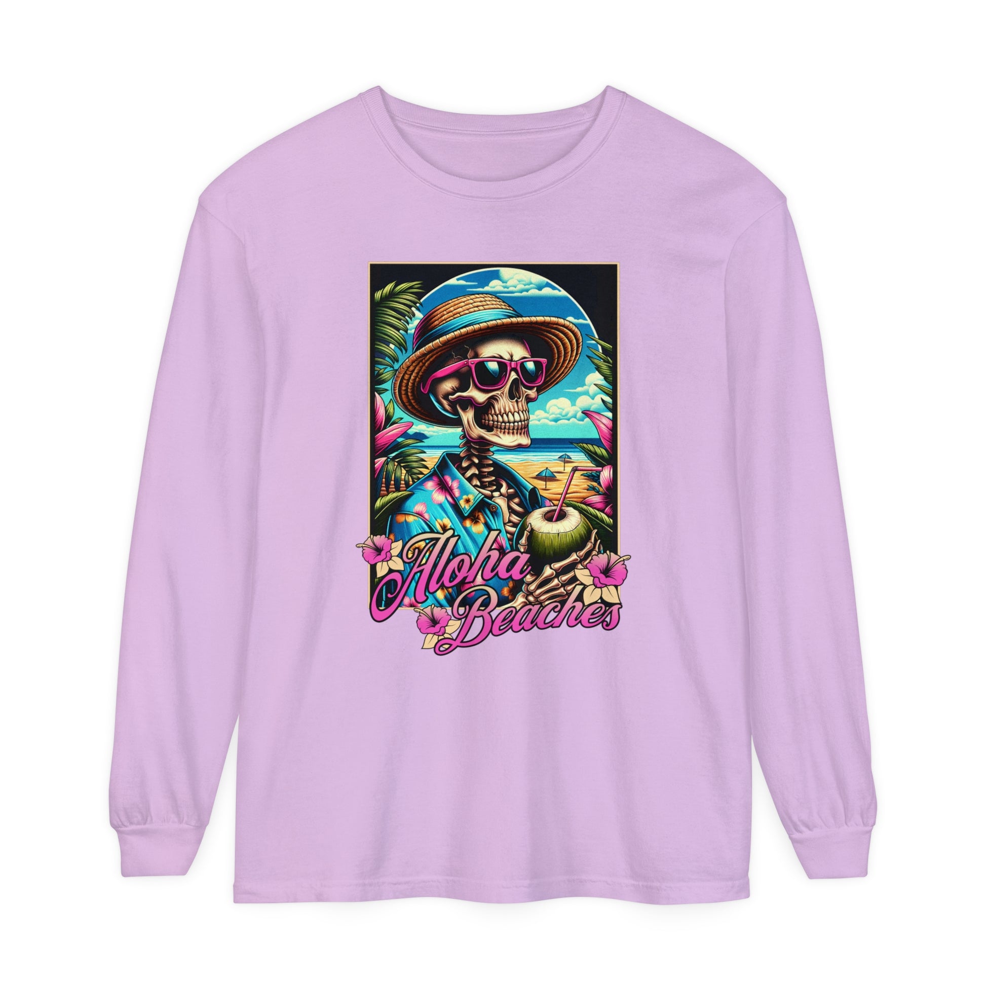 Aloha Beaches Skeleton Unisex Long Sleeve T-Shirt - T - Generates