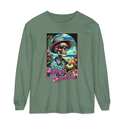 Aloha Beaches Skeleton Unisex Long Sleeve T-Shirt - T - Generates