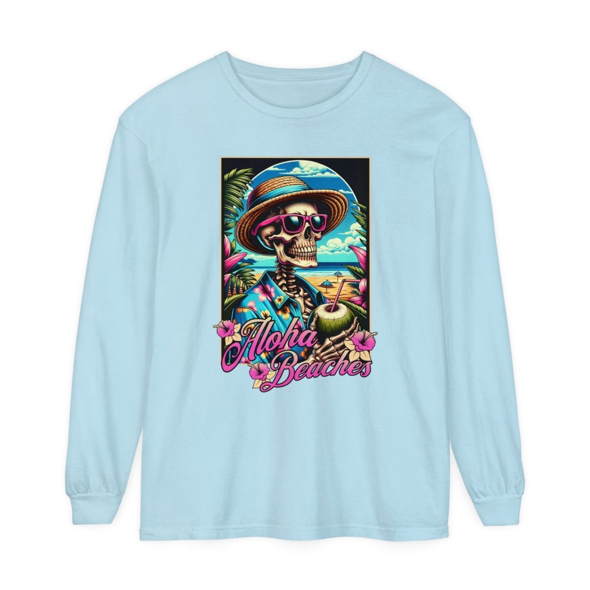 Aloha Beaches Skeleton Unisex Long Sleeve T-Shirt - T - Generates