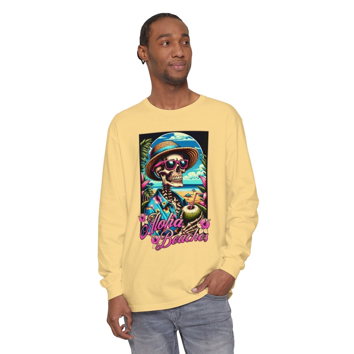 Aloha Beaches Skeleton Unisex Long Sleeve T-Shirt - T - Generates