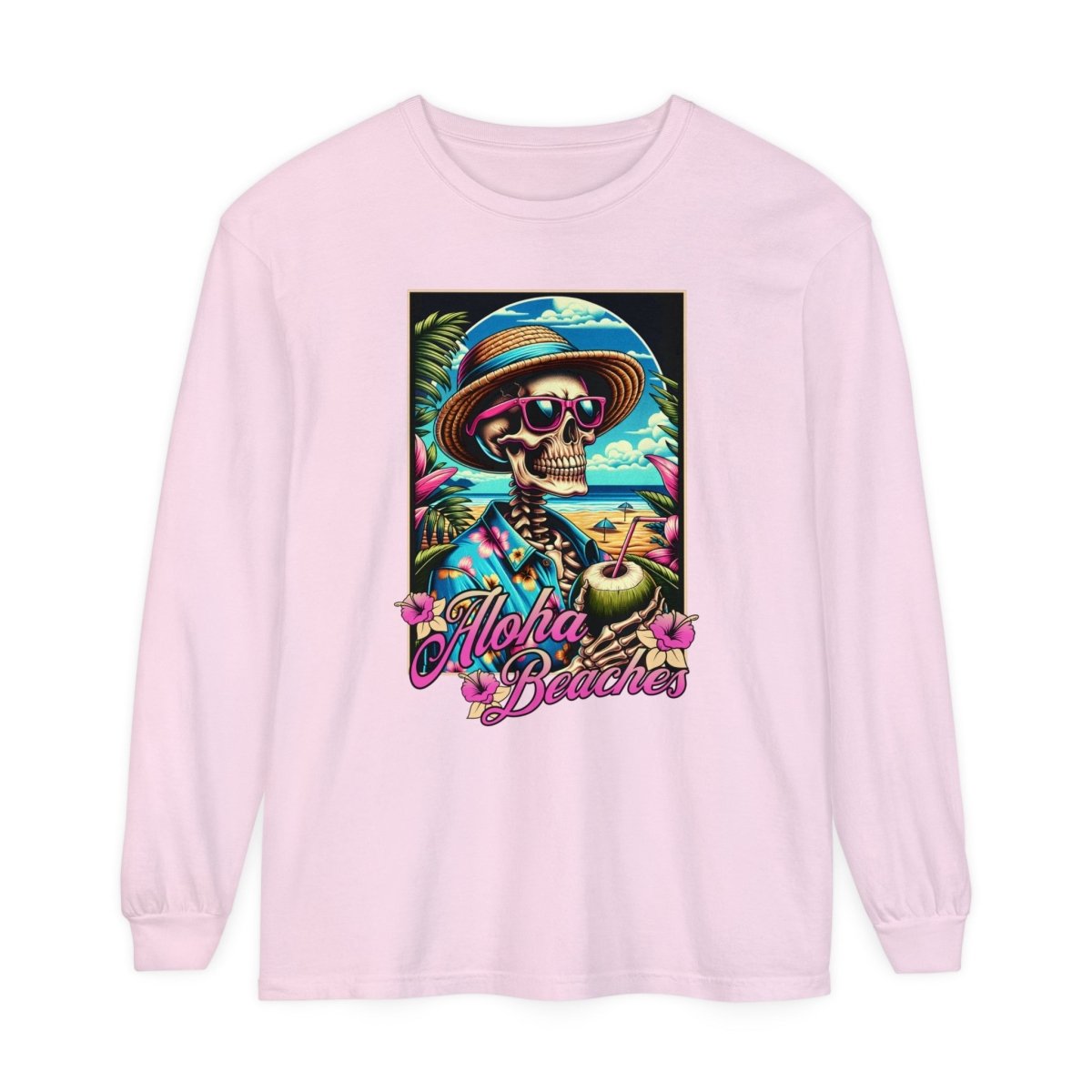 Aloha Beaches Skeleton Unisex Long Sleeve T-Shirt - T - Generates