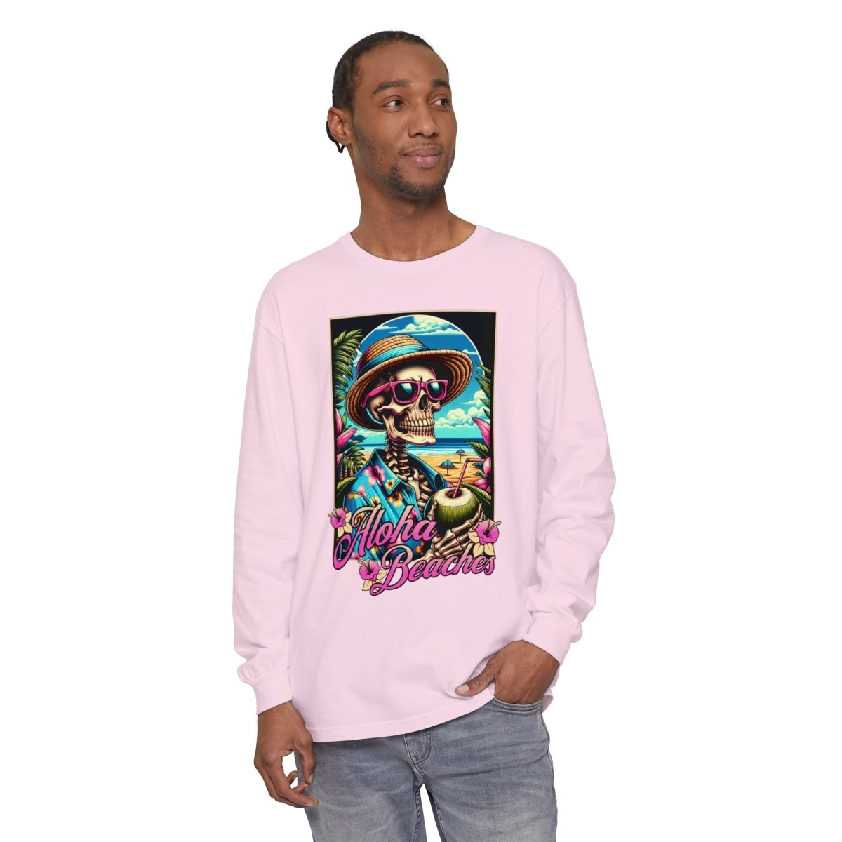 Aloha Beaches Skeleton Unisex Long Sleeve T-Shirt - T - Generates