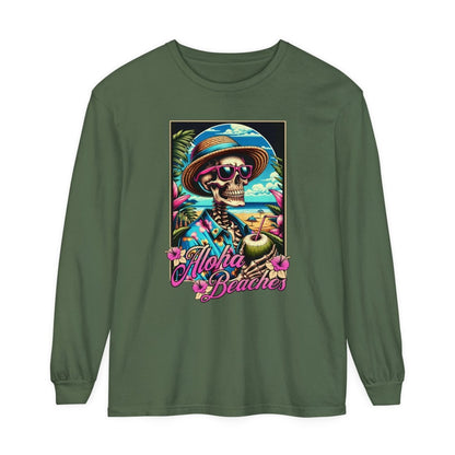 Aloha Beaches Skeleton Unisex Long Sleeve T-Shirt - T - Generates