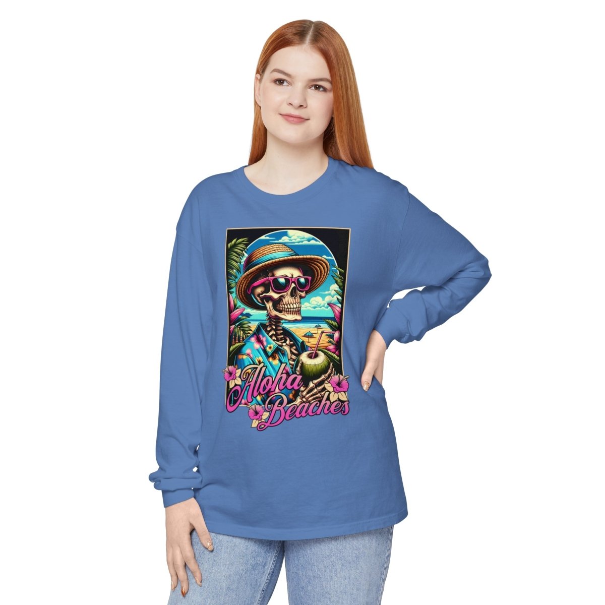 Aloha Beaches Skeleton Unisex Long Sleeve T-Shirt - T - Generates