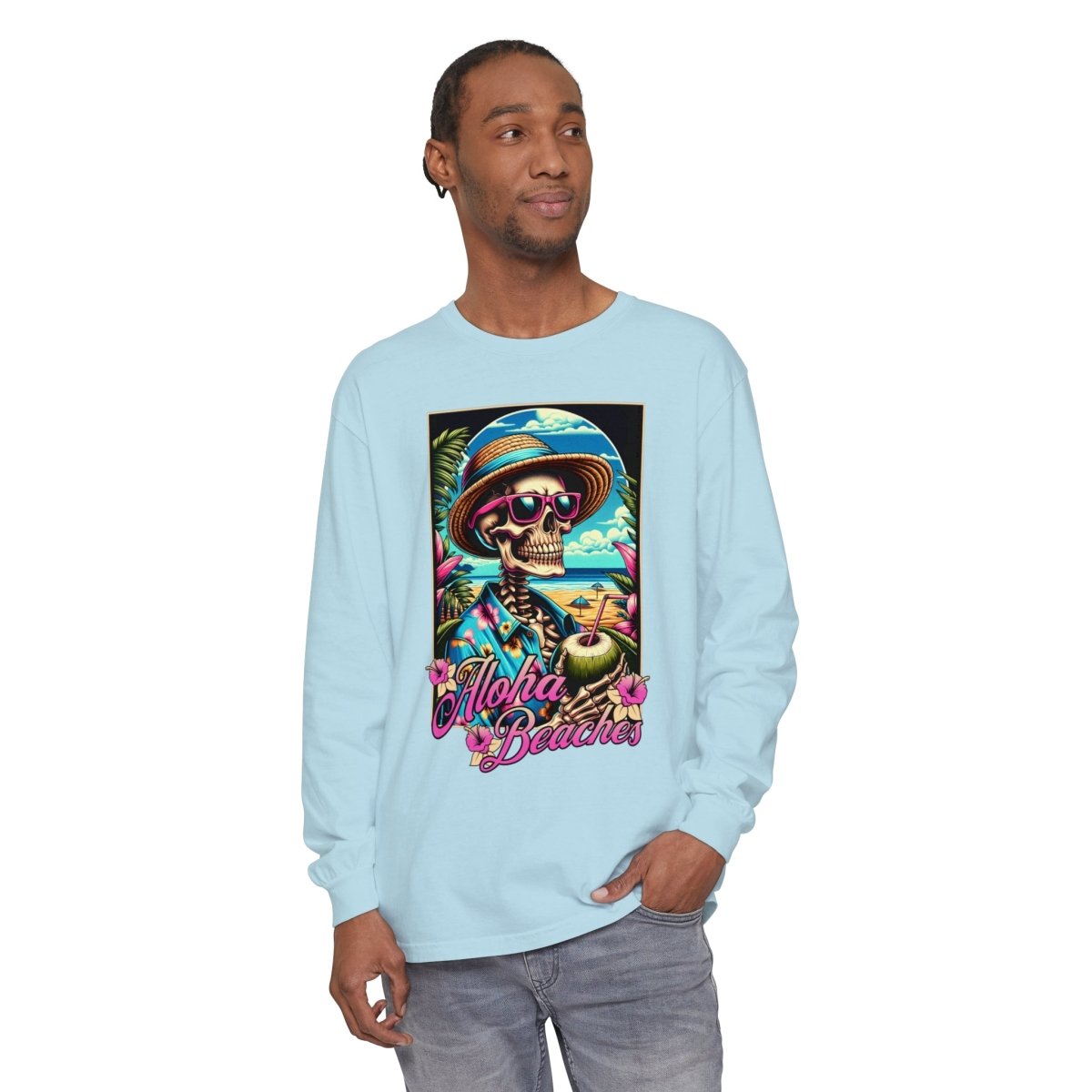 Aloha Beaches Skeleton Unisex Long Sleeve T-Shirt - T - Generates