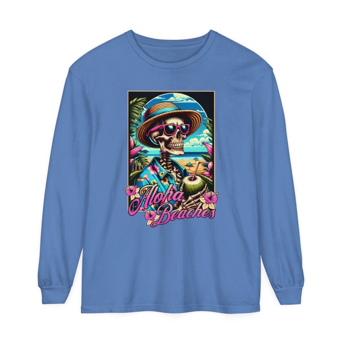 Aloha Beaches Skeleton Unisex Long Sleeve T-Shirt - T - Generates