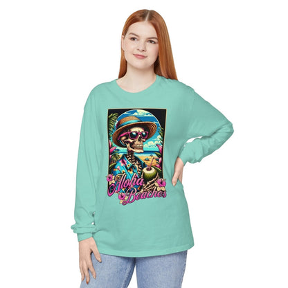Aloha Beaches Skeleton Unisex Long Sleeve T-Shirt - T - Generates