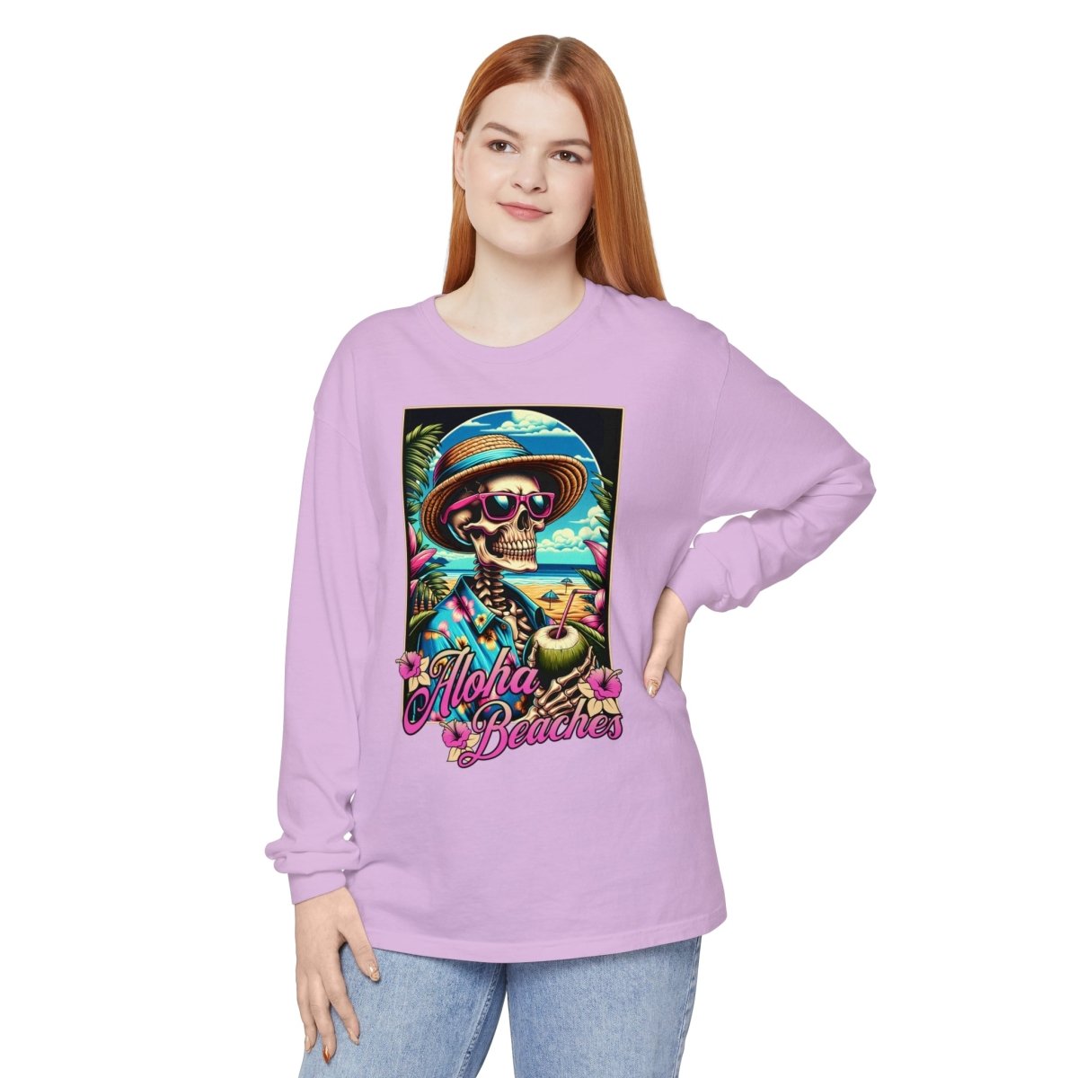 Aloha Beaches Skeleton Unisex Long Sleeve T-Shirt - T - Generates