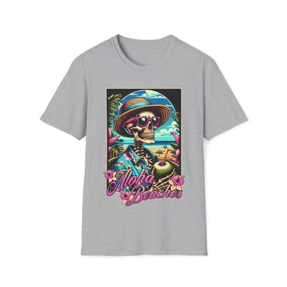 Aloha Beaches Skeleton Unisex T-Shirt - T - Generates