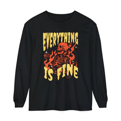 Everything Is Fine Unisex Long Sleeve T-Shirt - T - Generates