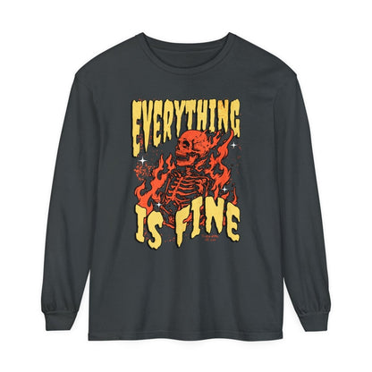 Everything Is Fine Unisex Long Sleeve T-Shirt - T - Generates