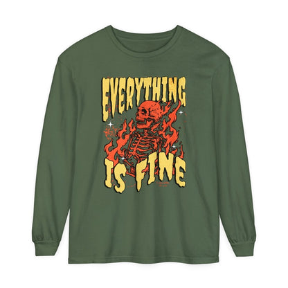 Everything Is Fine Unisex Long Sleeve T-Shirt - T - Generates