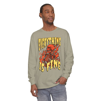 Everything Is Fine Unisex Long Sleeve T-Shirt - T - Generates