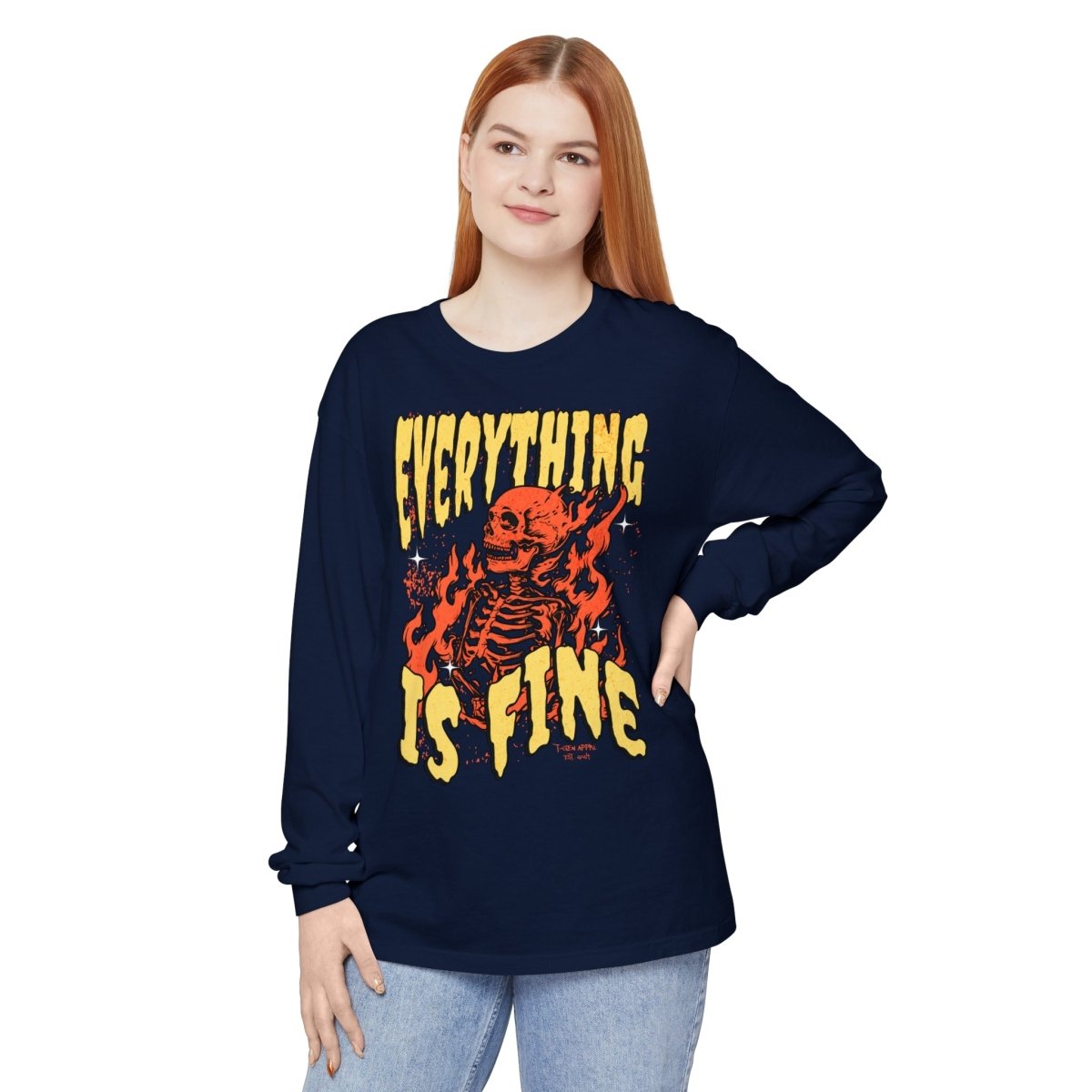 Everything Is Fine Unisex Long Sleeve T-Shirt - T - Generates
