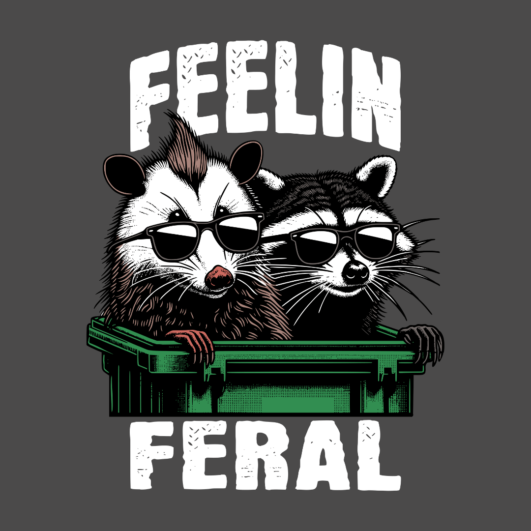 Feelin Feral Raccoon Possum Unisex T-Shirt - T - Generates