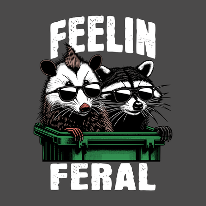 Feelin Feral Raccoon Possum Unisex T-Shirt - T - Generates