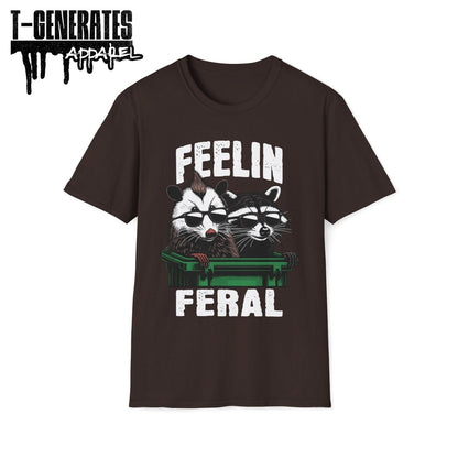 Feelin Feral Raccoon Possum Unisex T-Shirt - T - Generates