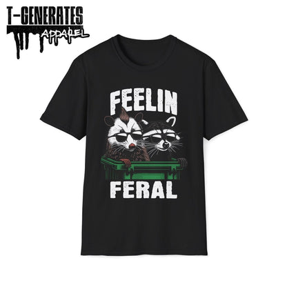 Feelin Feral Raccoon Possum Unisex T-Shirt - T - Generates