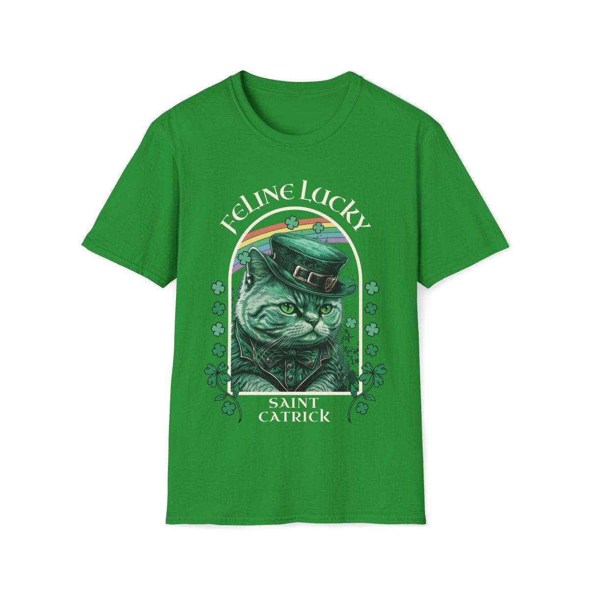 Feline Lucky Cat Saint Patrick's Day Unisex T-Shirt - T - Generates