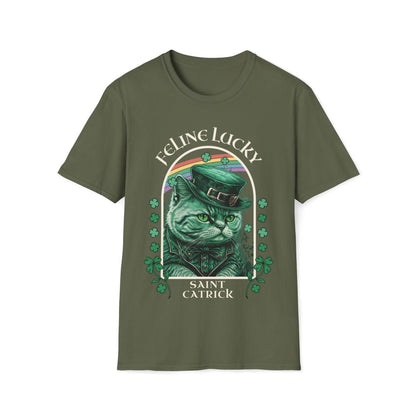 Feline Lucky Cat Saint Patrick's Day Unisex T-Shirt - T - Generates