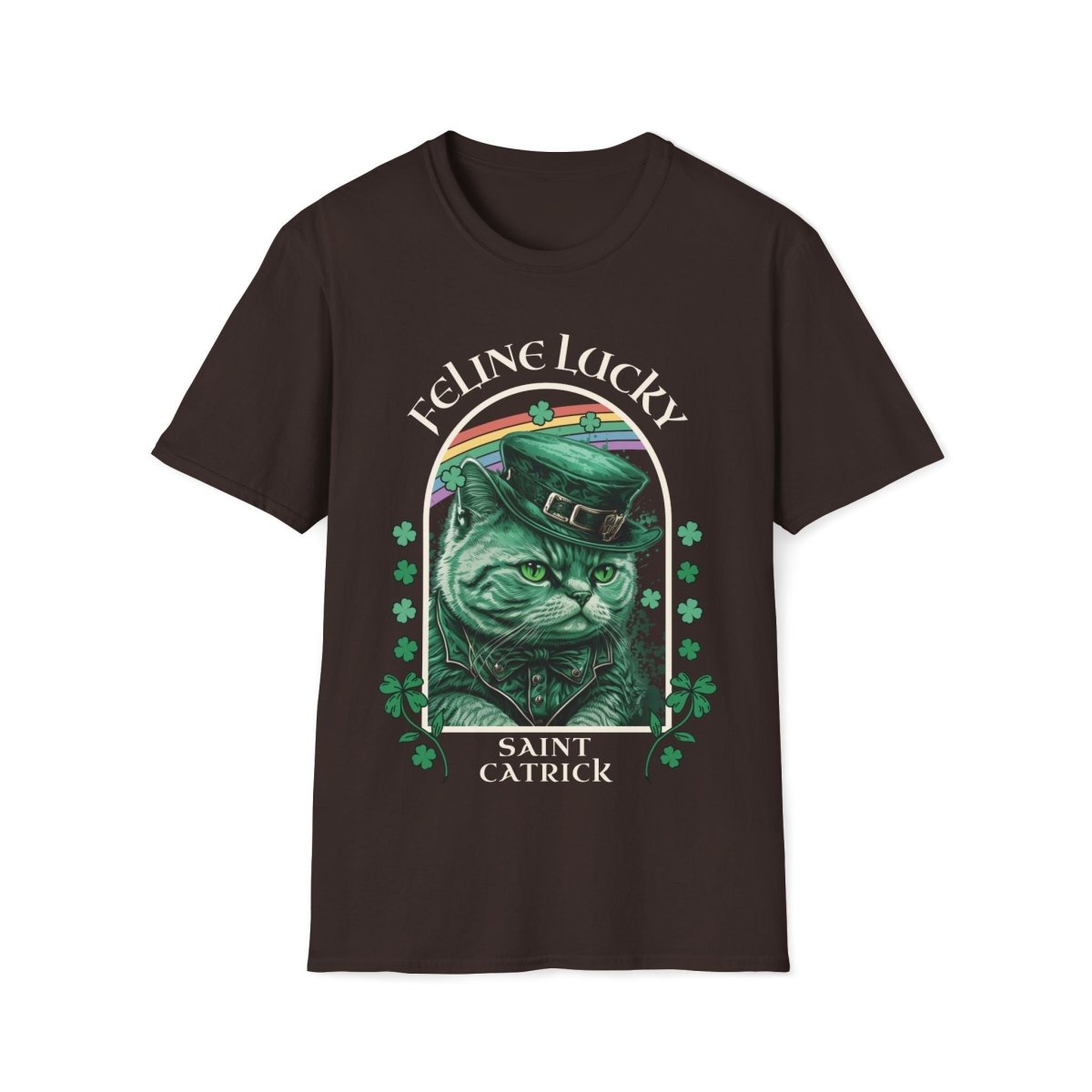 Feline Lucky Cat Saint Patrick's Day Unisex T-Shirt - T - Generates