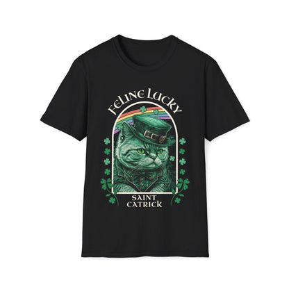 Feline Lucky Cat Saint Patrick's Day Unisex T-Shirt - T - Generates
