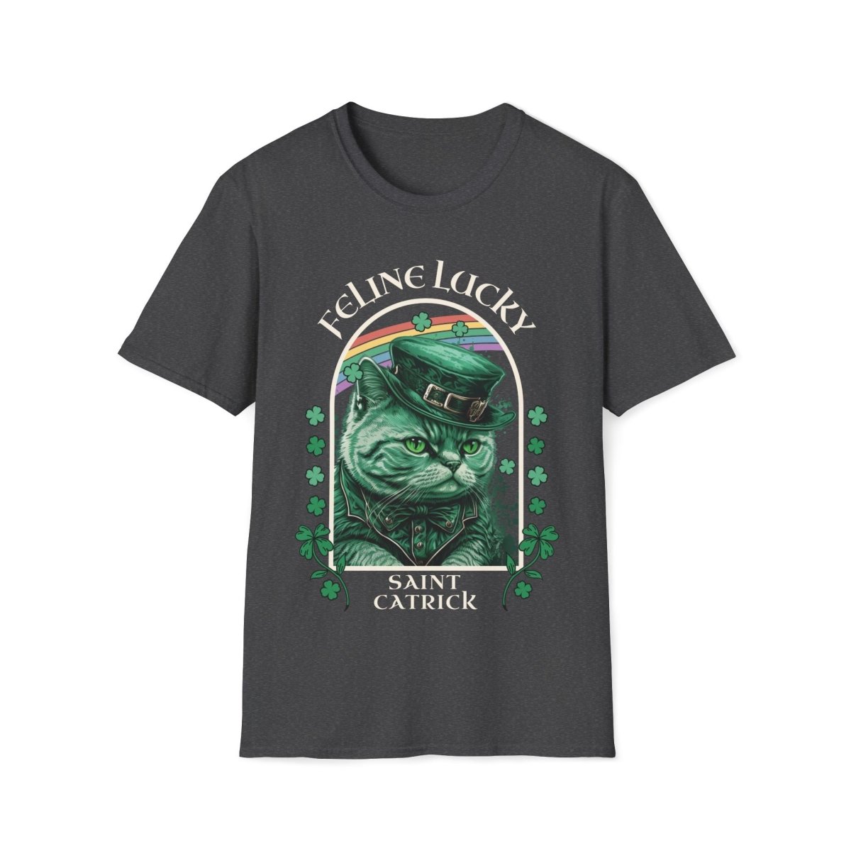 Feline Lucky Cat Saint Patrick's Day Unisex T-Shirt - T - Generates