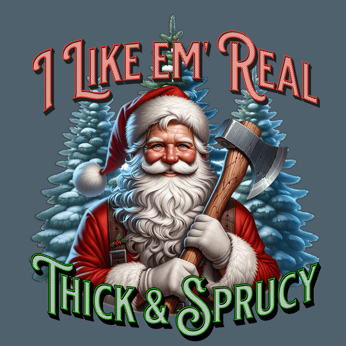 I Like 'em Real Thick & Sprucy Christmas Unisex T-Shirt - T - Generates