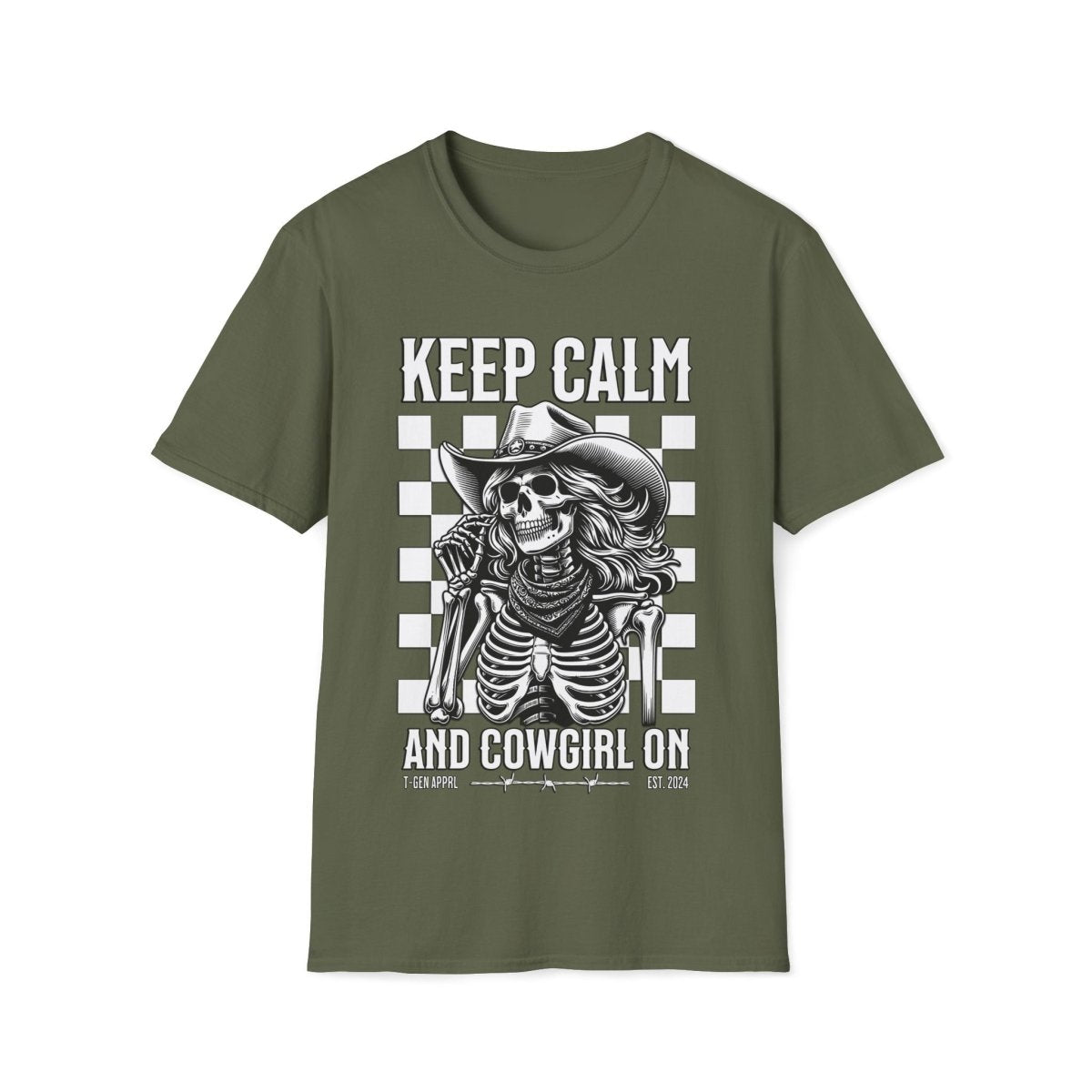 Keep Calm And Cowgirl On Unisex T-Shirt - T - Generates