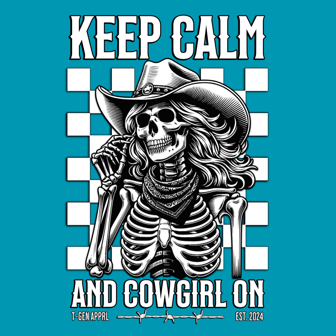 Keep Calm And Cowgirl On Unisex T-Shirt - T - Generates