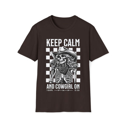 Keep Calm And Cowgirl On Unisex T-Shirt - T - Generates