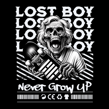 Lost Boy Never Grow Up Skateboarding Unisex T-Shirt - T - Generates