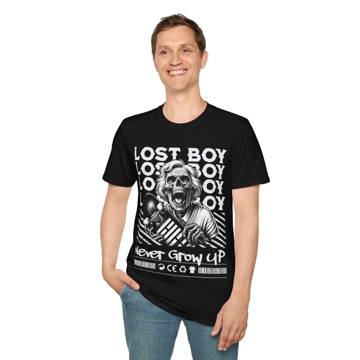 Lost Boy Never Grow Up Skateboarding Unisex T-Shirt - T - Generates