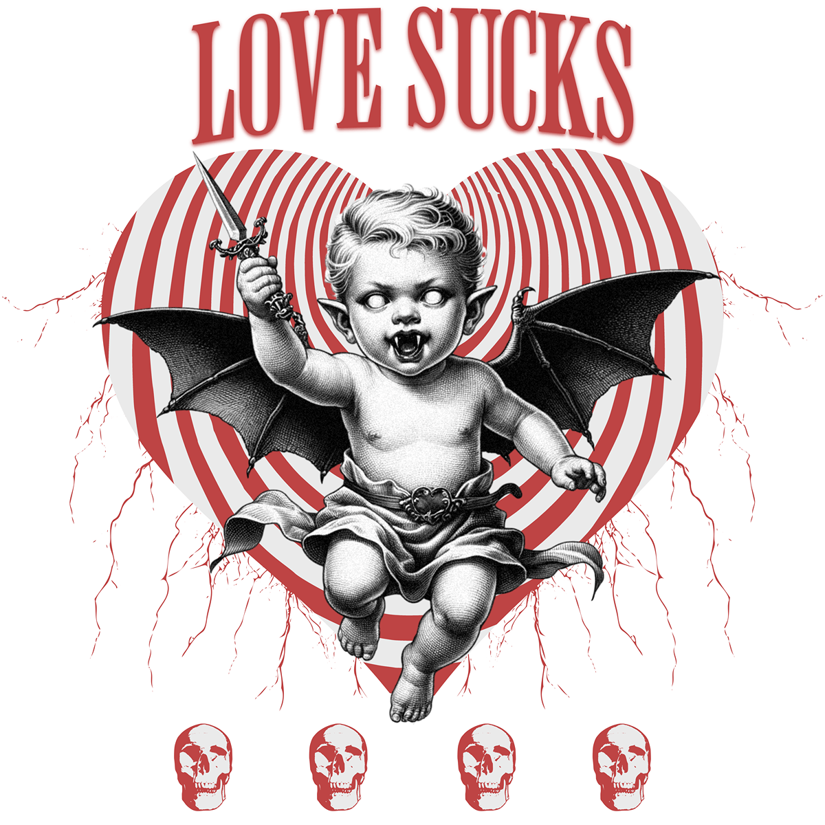 Love Bites Vampire Cupid Valentines Day Unisex T-Shirt - T - Generates