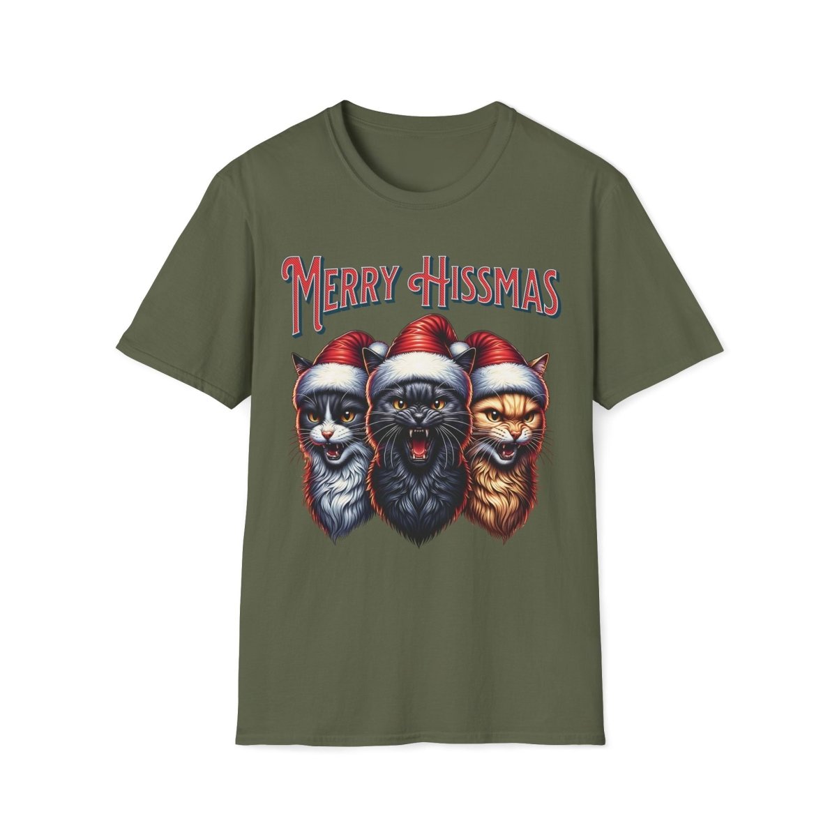 Merry Hissmas Cat Christmas Unisex T-Shirt - T - Generates
