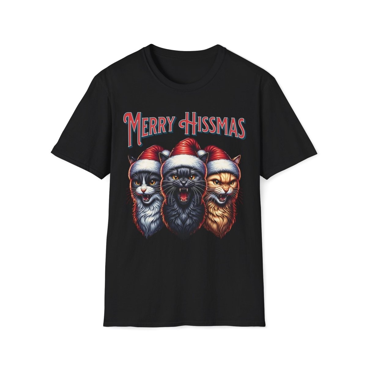 Merry Hissmas Cat Christmas Unisex T-Shirt - T - Generates