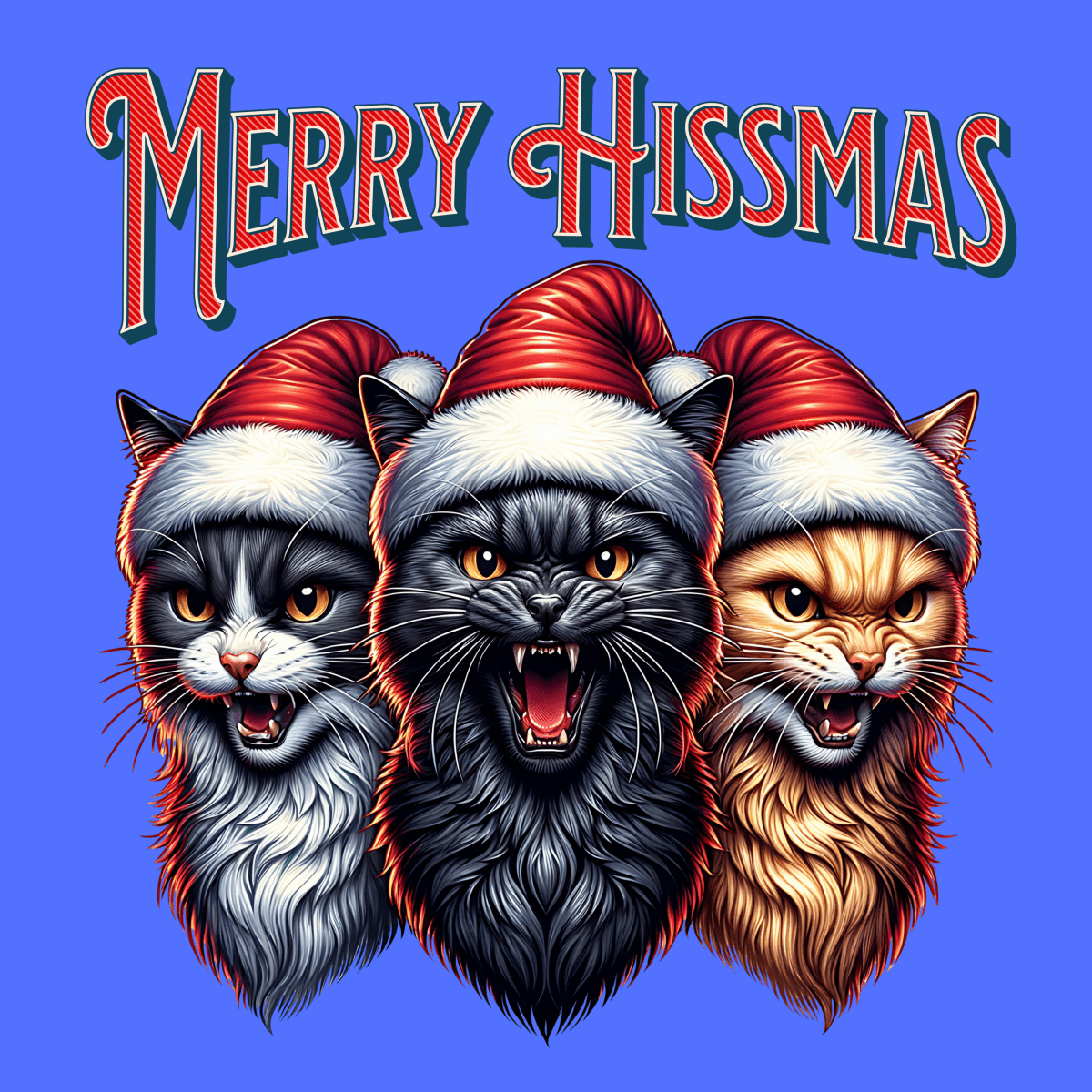 Merry Hissmas Cat Christmas Unisex T-Shirt - T - Generates