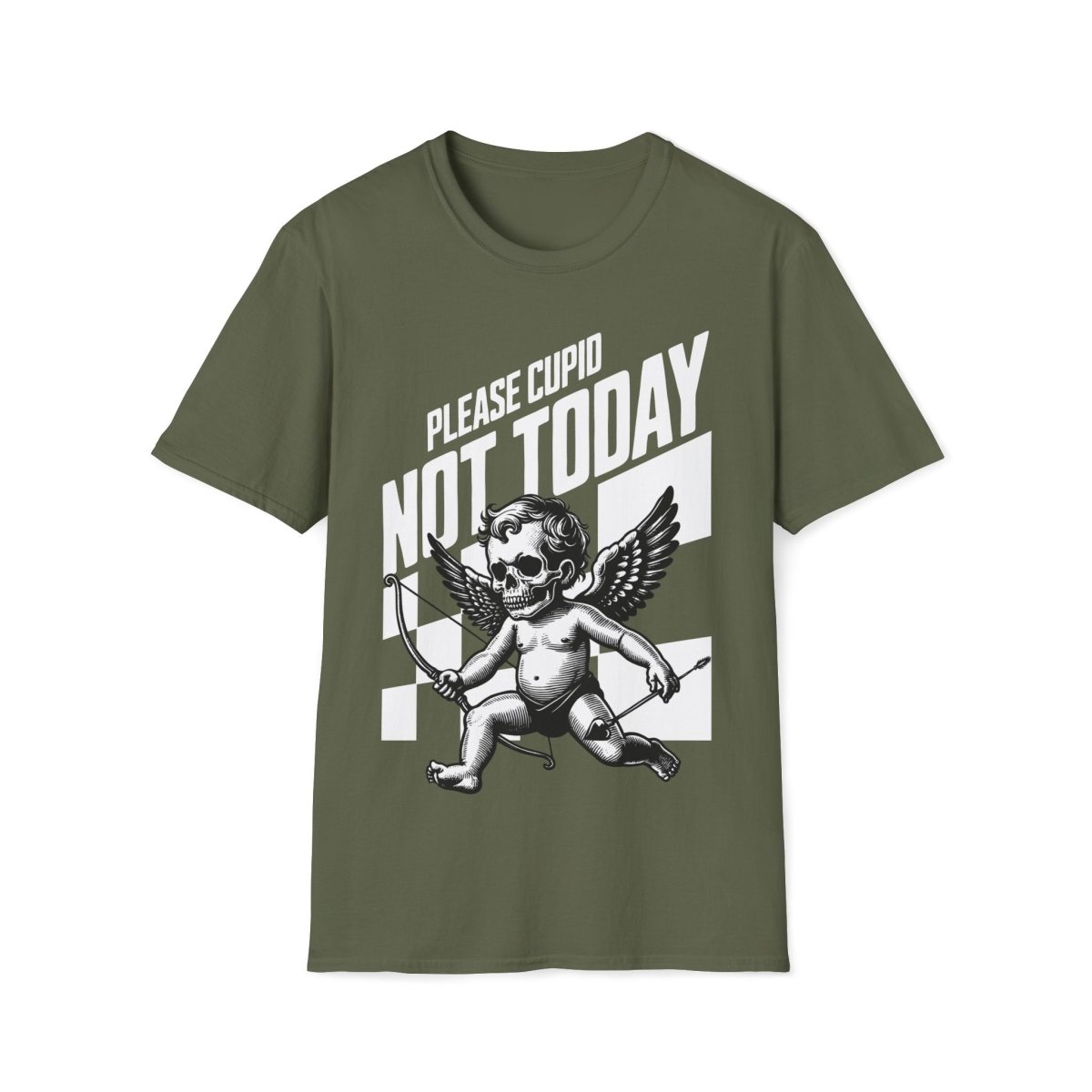 Not Today Cupid Skeleton Valentines Day Unisex T-Shirt - T - Generates