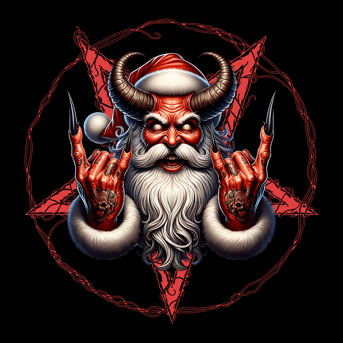 Satanic Santa Hail Santa Christmas Unisex T-Shirt - T - Generates