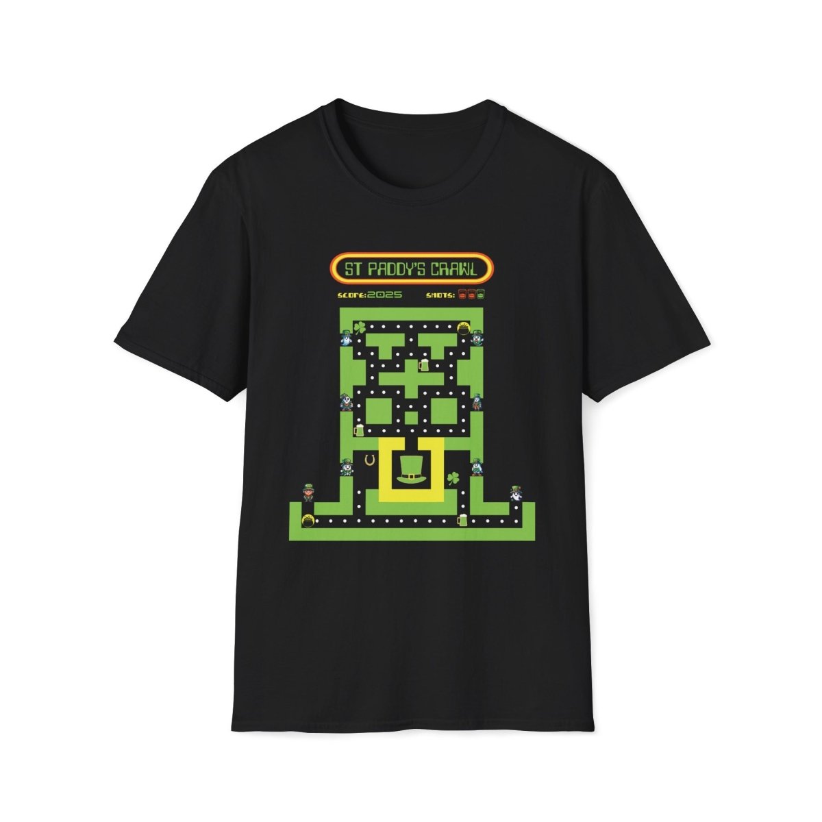 St. Paddy's Crawl 8 - bit Gamer Saint Patrick's Day Unisex T-Shirt - T - Generates